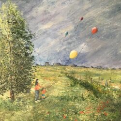 2015_-Envol-de-ballons-70×50-Acryl-huile-couteau